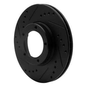 Toyota Hilux Brake Rotor (1) - Front Left - R1 Concepts - Drilled & Slotted - Black - `89-`08